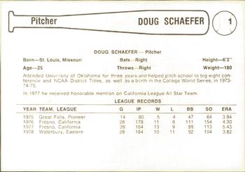 1979 Cramer Phoenix Giants #1 Doug Schaefer Back