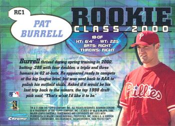 2000 Bowman Chrome - Rookie Class 2000 #RC1 Pat Burrell  Back