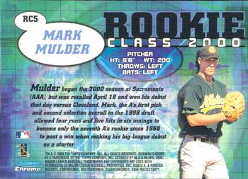 2000 Bowman Chrome - Rookie Class 2000 #RC5 Mark Mulder  Back