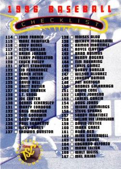 1996 Stadium Club - Checklists #NNO Checklist Series 1: 114-225 Front