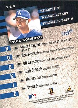 1998 Pinnacle Inside #129 Paul Konerko Back