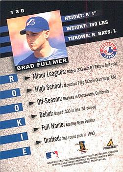 1998 Pinnacle Inside #130 Brad Fullmer Back