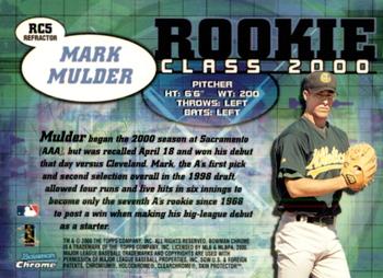2000 Bowman Chrome - Rookie Class 2000 Refractors #RC5 Mark Mulder  Back