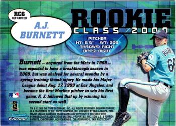 2000 Bowman Chrome - Rookie Class 2000 Refractors #RC6 A.J. Burnett  Back