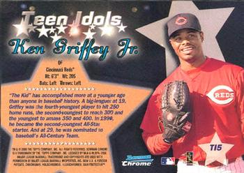 2000 Bowman Chrome - Teen Idols #TI5 Ken Griffey Jr.  Back