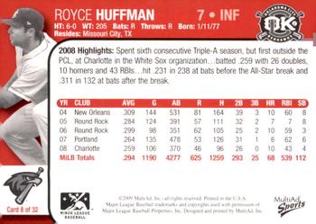 2009 MultiAd Oklahoma City RedHawks #8 Royce Huffman Back