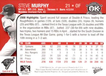 2009 MultiAd Oklahoma City RedHawks #9 Steve Murphy Back