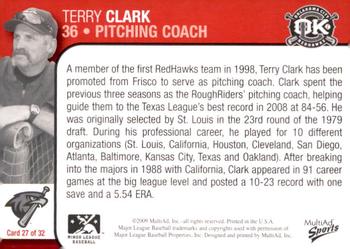 2009 MultiAd Oklahoma City RedHawks #27 Terry Clark Back