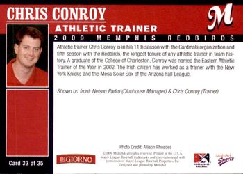 2009 MultiAd Memphis Redbirds #33 Chris Conroy Back