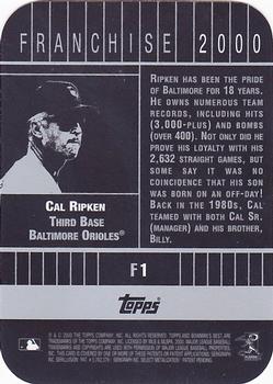 2000 Bowman's Best - Franchise 2000 #F1 Cal Ripken Back