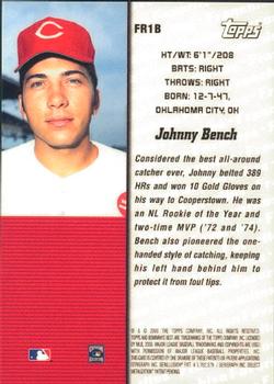 2000 Bowman's Best - Franchise Favorites #FR1B Johnny Bench  Back