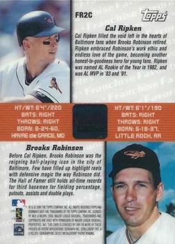 2000 Bowman's Best - Franchise Favorites Autographs #FR2C Cal Ripken / Brooks Robinson Back
