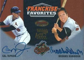 2000 Bowman's Best - Franchise Favorites Autographs #FR2C Cal Ripken / Brooks Robinson Front