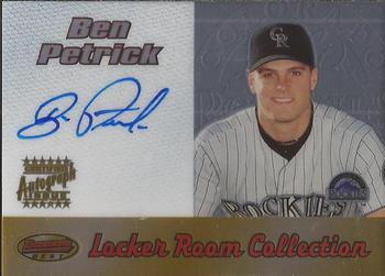 2000 Bowman's Best - Locker Room Collection Autographs #LRCA5 Ben Petrick Front
