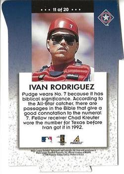 1998 Pinnacle Inside - Behind the Numbers #11 Ivan Rodriguez Back