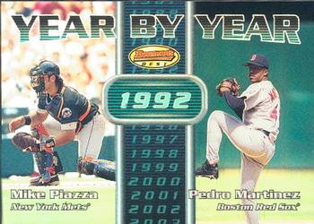 2000 Bowman's Best - Year by Year #YY4 Mike Piazza / Pedro Martinez  Front