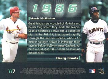 2000 Bowman's Best - Year by Year #YY7 Mark McGwire / Barry Bonds  Back
