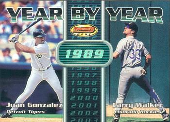 2000 Bowman's Best - Year by Year #YY8 Juan Gonzalez / Larry Walker  Front