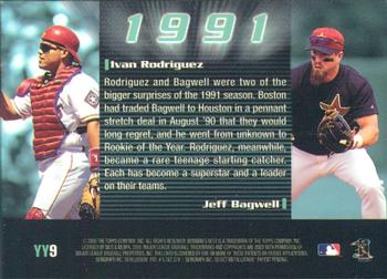 2000 Bowman's Best - Year by Year #YY9 Ivan Rodriguez / Jeff Bagwell  Back
