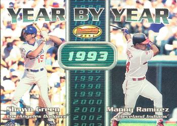 2000 Bowman's Best - Year by Year #YY10 Shawn Green / Manny Ramirez  Front