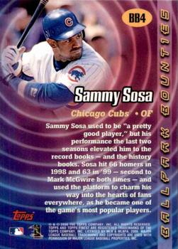2000 Finest - Ballpark Bounties #BB4 Sammy Sosa  Back
