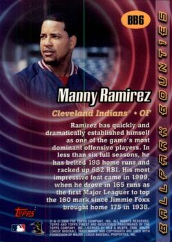 2000 Finest - Ballpark Bounties #BB6 Manny Ramirez  Back