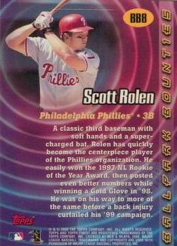 2000 Finest - Ballpark Bounties #BB8 Scott Rolen  Back