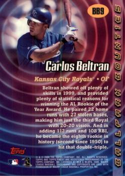 2000 Finest - Ballpark Bounties #BB9 Carlos Beltran  Back