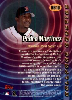 2000 Finest - Ballpark Bounties #BB10 Pedro Martinez  Back