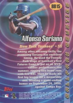 2000 Finest - Ballpark Bounties #BB15 Alfonso Soriano  Back