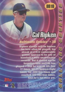 2000 Finest - Ballpark Bounties #BB18 Cal Ripken Back
