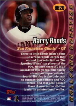 2000 Finest - Ballpark Bounties #BB20 Barry Bonds  Back