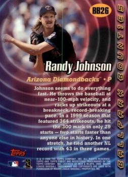 2000 Finest - Ballpark Bounties #BB26 Randy Johnson  Back