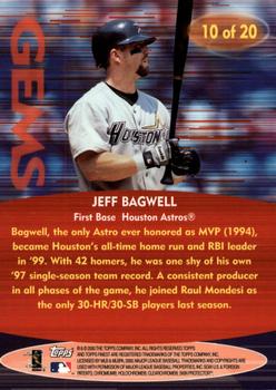 2000 Finest - Gems Oversize #10 Jeff Bagwell  Back
