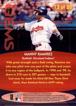 2000 Finest - Gems Oversize #13 Manny Ramirez  Back