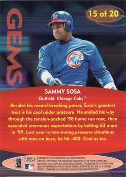 2000 Finest - Gems Oversize #15 Sammy Sosa  Back
