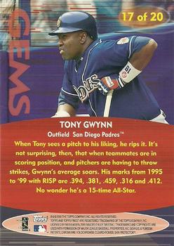 2000 Finest - Gems Oversize #17 Tony Gwynn  Back