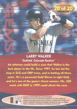 2000 Finest - Gems Oversize Refractors #20 Larry Walker  Back