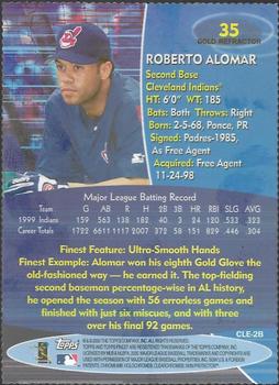 2000 Finest - Gold Refractors #35 Roberto Alomar  Back