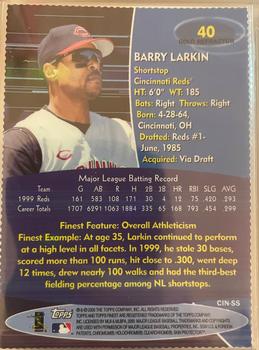 2000 Finest - Gold Refractors #40 Barry Larkin  Back