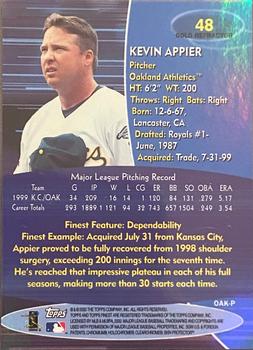 2000 Finest - Gold Refractors #48 Kevin Appier  Back