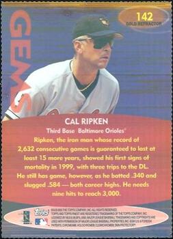 2000 Finest - Gold Refractors #142 Cal Ripken Jr. Back