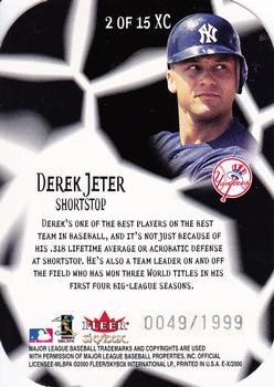 2000 Fleer E-X - E-Xceptional Red #2 XC Derek Jeter  Back