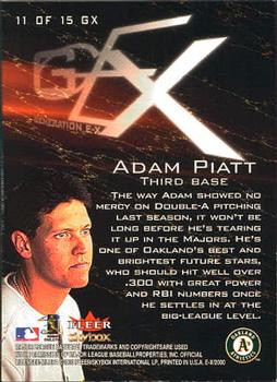2000 Fleer E-X - Generation E-X #11 GX Adam Piatt  Back