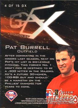 2000 Fleer E-X - Generation E-X #4 GX Pat Burrell  Back