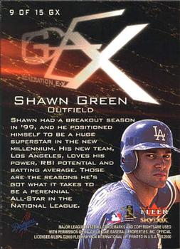 2000 Fleer E-X - Generation E-X #9 GX Shawn Green  Back