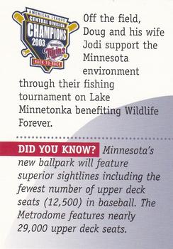 2004 Minnesota Twins A Ballpark for Minnesota #NNO Doug Mientkiewicz Back