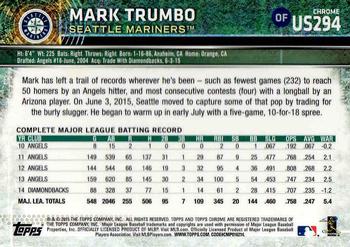 2015 Topps Chrome Update #US294 Mark Trumbo Back