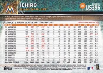 2015 Topps Chrome Update #US396 Ichiro Back