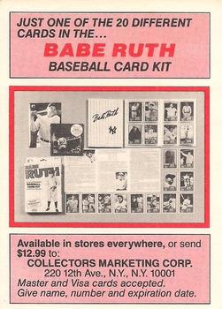 1989 CMC Babe Ruth Limited Edition #NNO Babe Ruth Back